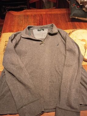 Nautica Gray Quarter-Zip Pullover Sweatshirt